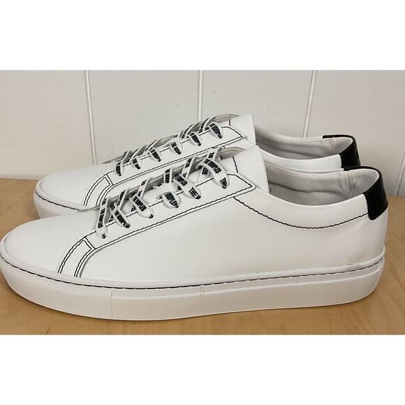 The Kooples Unisex White Leather Lace Up Sneakers NIB Size FR 41/US 8 M/US 10 W - Picture 4 of 7